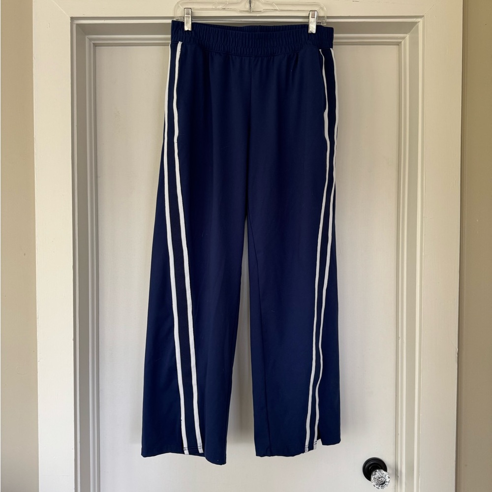 90 degrees by Reflex Lux After Class Pants in blue with white side stripes
